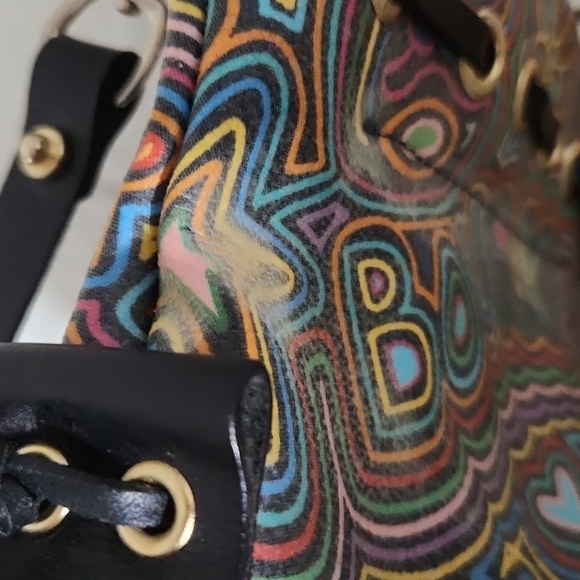 Dooney Bourke Purse vintage graffiti usa Faded and spots FLAWS y2k Vintage - Picture 17 of 17